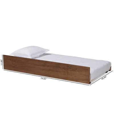 Twin Midori Wood Trundle Bed Walnut - Baxton Studio - Image 5