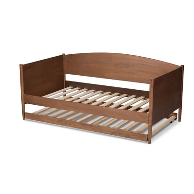 Twin Veles Wood Daybed With Trundle Ash Walnut - Baxton Studio - Image 3