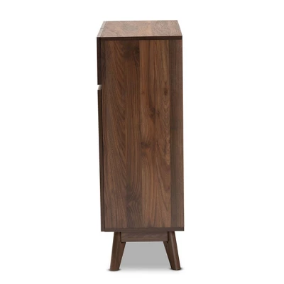 Hartman Wood Shoe Cabinet Walnut Brown - Baxton Studio