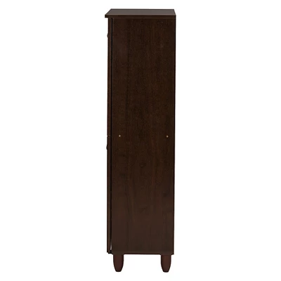 Winda Modern And Contemporary 4-Door Wooden Entryway Shoes Storage Cabinet - Dark Brown - Baxton Studio - Image 5