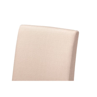 Set Of 4 Andrew Contemporary Espresso Wood Finish Fabric Dining Chairs Beige - Baxton Studio - Image 2