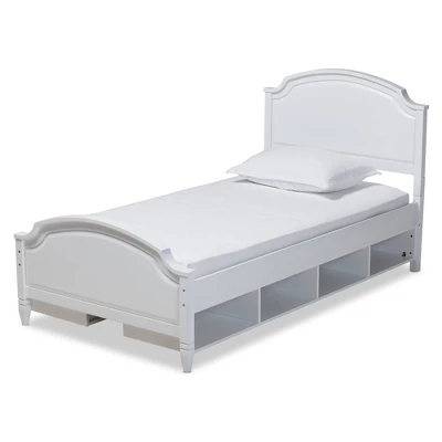 Elise Wood Storage Platform Bed White - Baxton Studio - Image 6