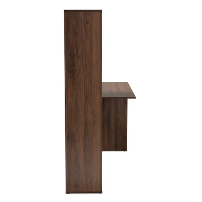 Rowan Two-Tone Wood Storage Computer Desk With Shelves White/Walnut - Baxton Studio - Image 3