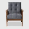 Asta Velvet Upholstered Wood Armchair - Baxton Studio