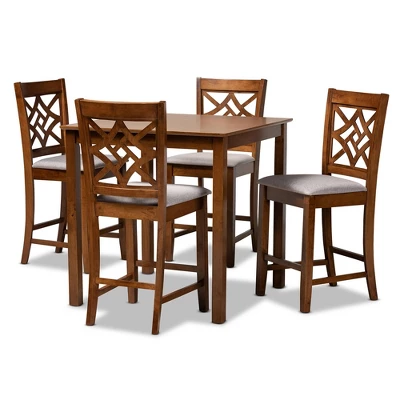5pc Nicolette Wood Pub Set - Baxton Studio - Image 9