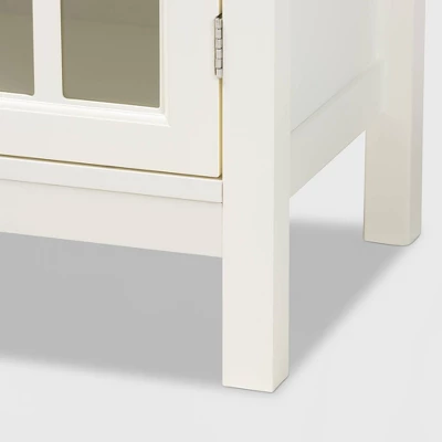 Kendall Wood And Glass Kitchen Cabinet White - Baxton Studio - Image 5