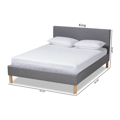 King Aneta Platform Bed Gray - Baxton Studio - Image 7