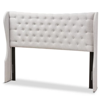 Cadence Modern And Contemporary Fabric Button Tufted Winged Headboard Gray - Baxton Studio - Image 5
