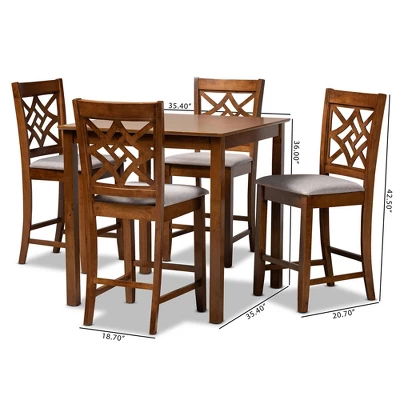 5pc Nicolette Wood Pub Set - Baxton Studio - Image 8