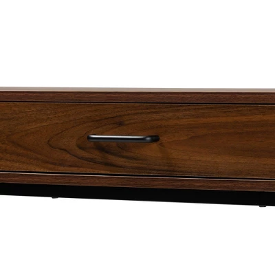 Eivor Wood And Metal 2 Drawer Console Table Walnut Brown/Black - Baxton Studio - Image 5