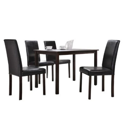 5pc Andrew Modern Dining Set Dark Brown - Baxton Studio