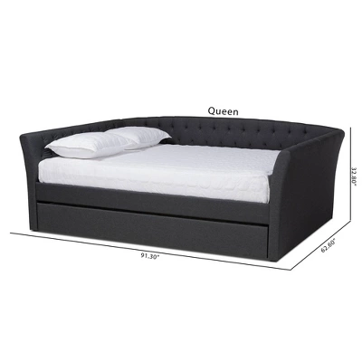 Delora Upholstered Daybed With Trundle - Baxton Studio - Image 10
