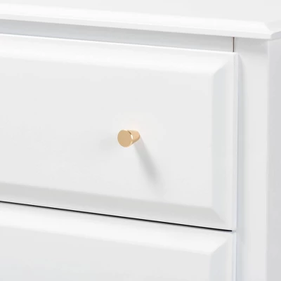 4 Drawer Naomi Wood Bedroom Chest White/Gold - Baxton Studio - Image 4