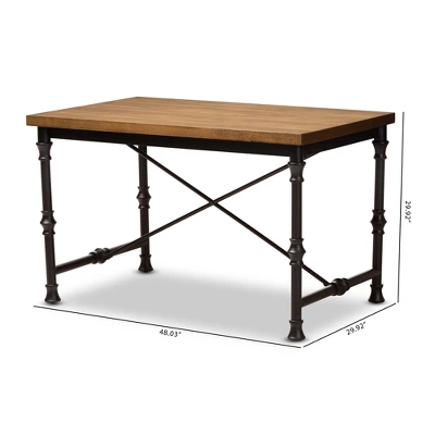 Baxton Studio Verdin Wood Finished Criss Cross Desk Bronze - BaxtonStudio - Image 3