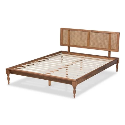 Romy Wood Platform Bed Ash Walnut - Baxton Studio - Image 2