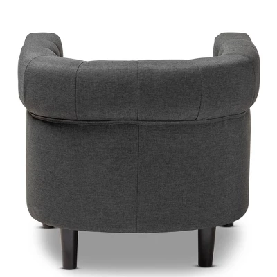 Bisset Chesterfield Chair Gray - Baxton Studio - Image 7