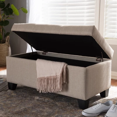 Michaela Modern And Contemporary Fabric Upholstered Storage Ottoman - Baxton Studio - Image 8