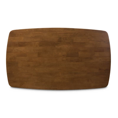 5pc Wyatt Midcentury Modern Walnut Wood Dining Set Beige/Brown - Baxton Studio - Image 4