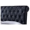 Castello Velvet Upholstered Faux Crystal - Buttoned Sleigh Platform Bed - Baxton Studio