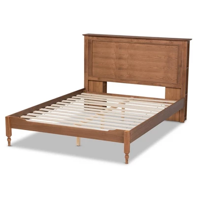 Danielle Wood Platform Storage Bed With Built-In Shelves Ash Walnut - Baxton Studio - Image 2