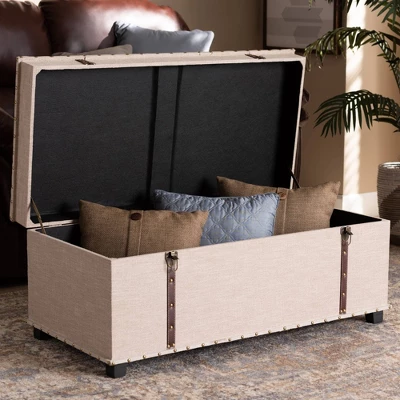 Kyra Fabric Upholstered Storage Trunk Ottoman - Baxton Studio - Image 8