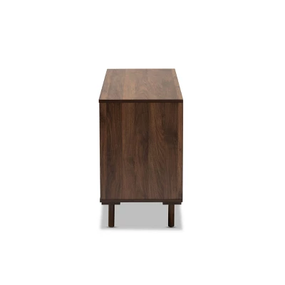 6 Drawer Wood Dresser And Meike Two-Tone Walnut/White - Baxton Studio - Image 3