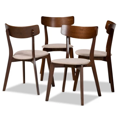 Set Of 4 Iora Upholstered Wood Dining Chairs - Baxton Studio - Image 6