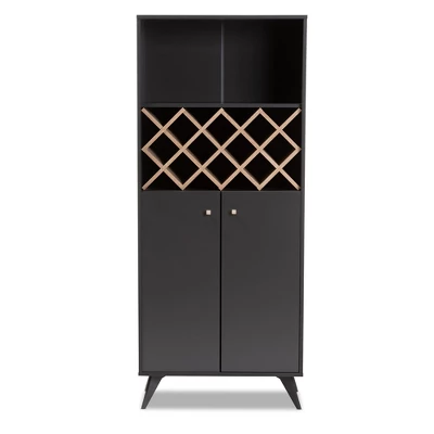 Serafino And Oak Finished Wood Wine Cabinet - Baxton Studio - Image 7