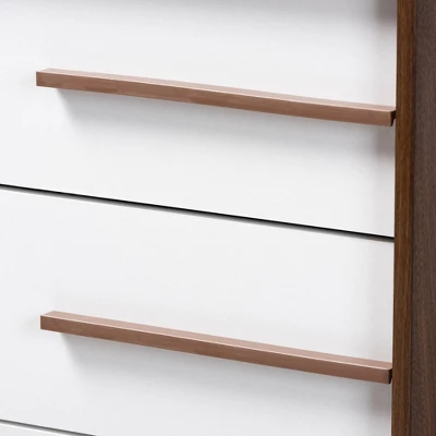 Mette Walnut Finished Wood Chest White - Baxton Studio - Image 2