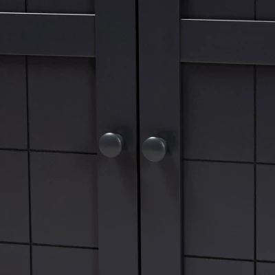 Shelf Wood Shoe Storage Cabinet Glidden Finished Dark Gray - Baxton Studio - Image 6