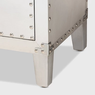 Carrel Metal 5 Drawer Accent Chest Silver - Baxton Studio - Image 5