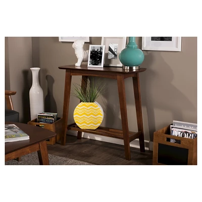 Sacramento Mid-century Modern Scandinavian Style Console Table - Dark Walnut - Baxton Studio - Image 3