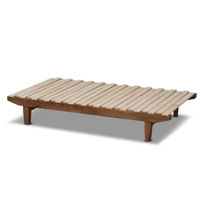 King Hiro Wood Expandable Bed Frame Walnut - Baxton Studio - Image 4