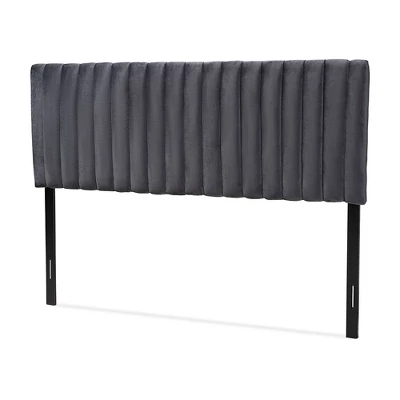 Emile Velvet Fabric Upholstered And Wood Headboard - Baxton Studio - Image 3