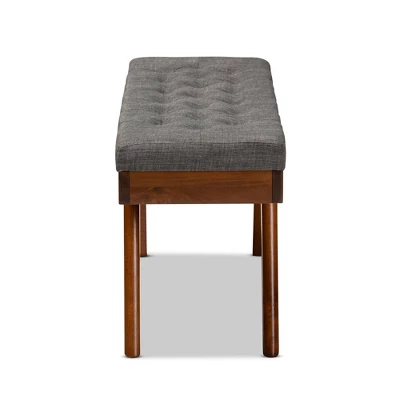 Alona Medium Wood Dining Bench Gray - Baxton Studio - Image 2