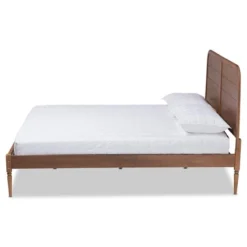 Kassidy Wood Platform Bed Walnut Brown - Baxton Studio