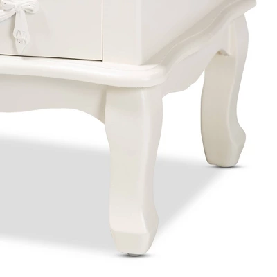 Callen Wood 4 Drawer Nightstand White - Baxton Studio - Image 6