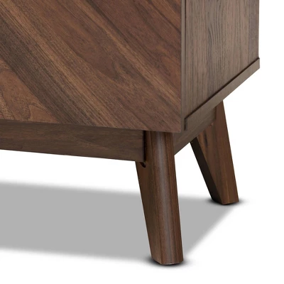 Hartman Wood Shoe Cabinet Walnut Brown - Baxton Studio - Image 7