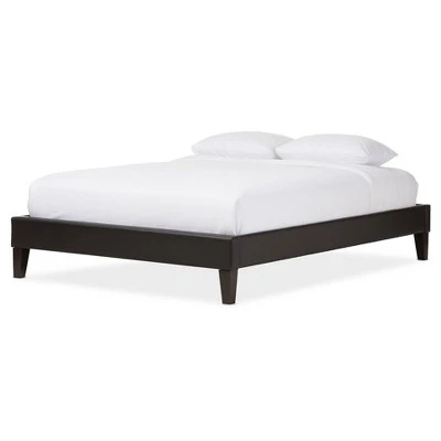 Lancashire Modern And Contemporary Faux Leather Upholstered Bed Frame With Tapered Legs - Baxton Studio - Image 5