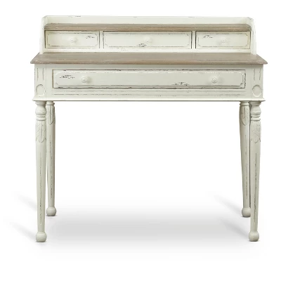 Anjou Traditional French Accent Writing Desk White/Light Brown - Baxton Studio - Image 4