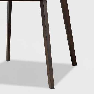 Britte Square Wood Dining Table Dark Brown - Baxton Studio - Image 3