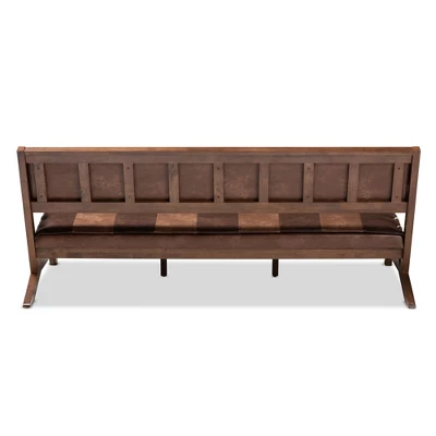 Rovelyn Faux Leather Finished Wood Sofa Brown - Baxton Studio - Image 8