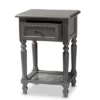 Sheldon Vintage Wood 1 Drawer Nightstand Gray - Baxton Studio