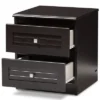 Carine Modern And Contemporary Finished 2 Drawer Nightstand Dark Brown - Baxton Studio