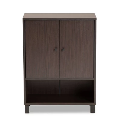 Rossin Modern Wood 2 Door Entryway Shoe Cabinet - Baxton Studio - Image 2