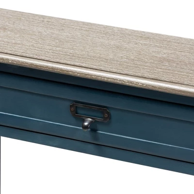 Dauphine Spruce Finished Wood Accent Console Table Blue - Baxton Studio - Image 5