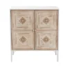 Favian Two-Tone Wood And Metal 2 Door Sideboard Dining Cabinet White/Weathered Brown - Baxton Studio