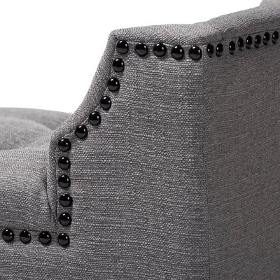 Perret Oak Finished Wood Bench Gray - Baxton Studio - Image 3