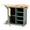 Dorthy Two-Tone Wood Kitchen Cart Green/Natural - Baxton Studio