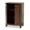 2 Door Nissa Wood Shoe Storage Cabinet Walnut Brown - Baxton Studio